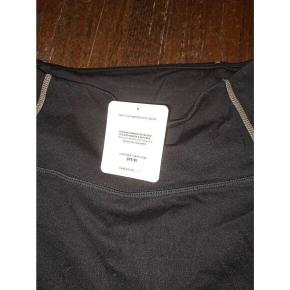 New Small Fabletic Black Willow Bark Motion365 Trinity Hi Waist Utility Legging - Picture 9 of 9